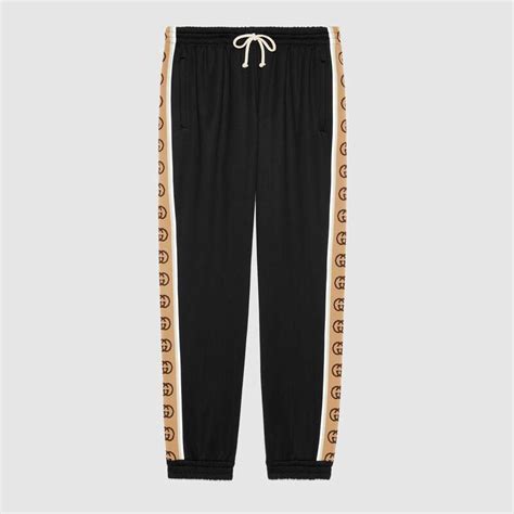 gucci side stripe pants|gg satin jacquard pants.